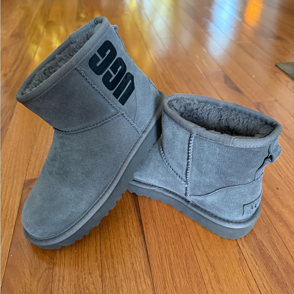 UGG Charcoal Suede Short Boots